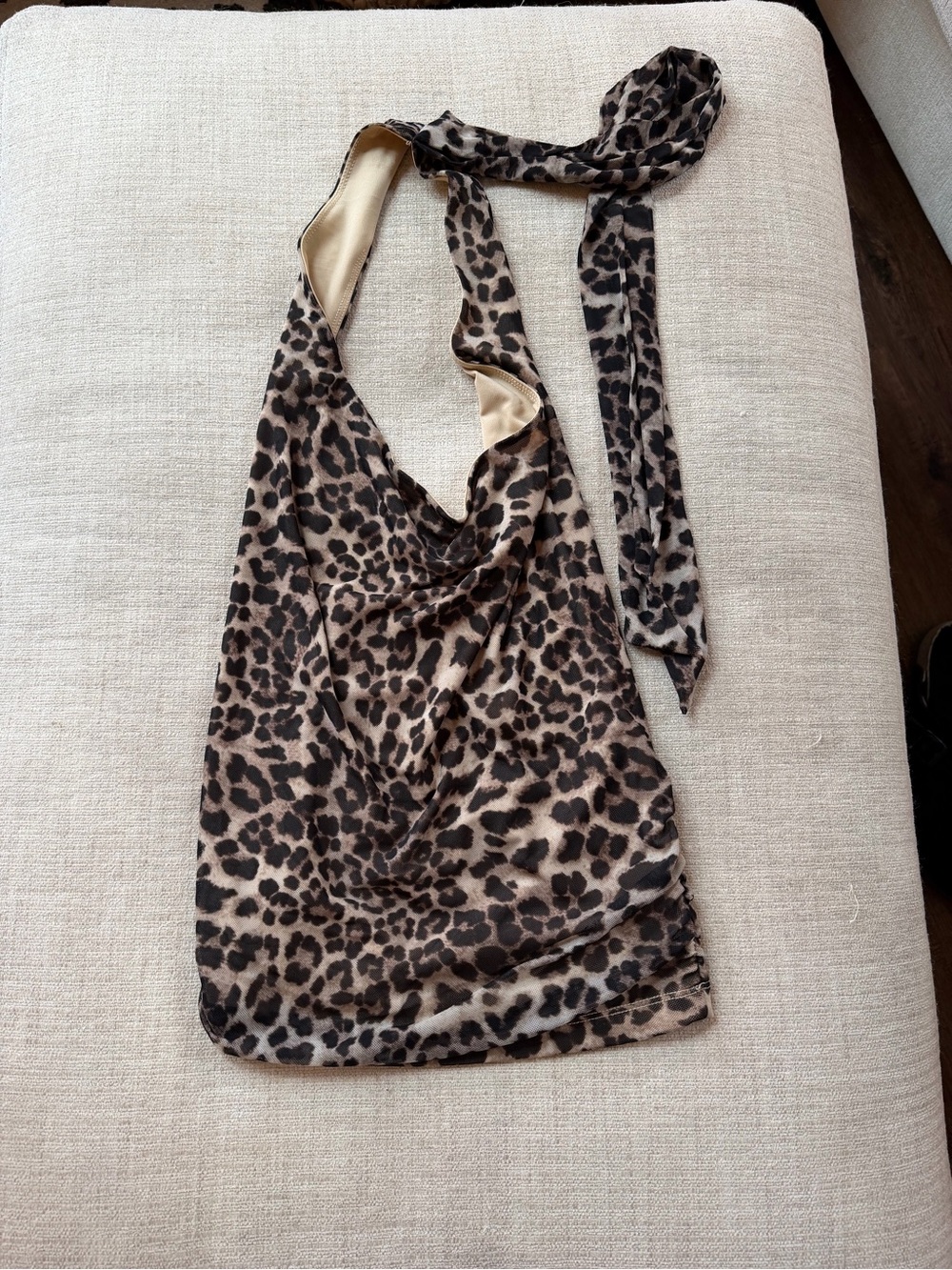 wild fable Leopard-Print Halter top in Beige and Brown